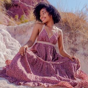 Moda International Y2K Floral Halter Maxi Dress